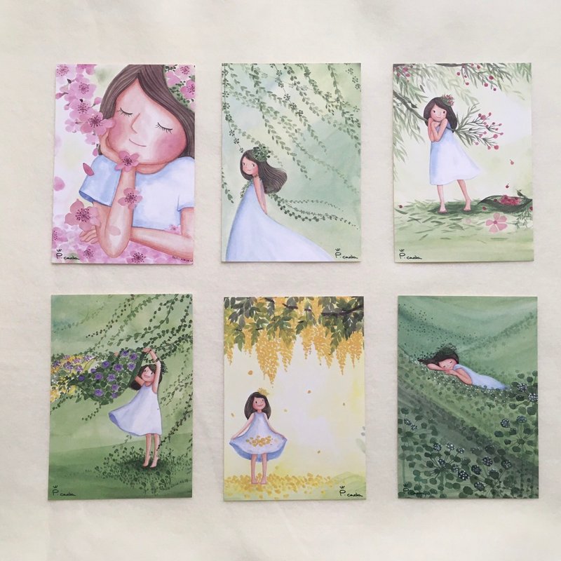 卡塔尔精选故事明信片组-风的练习曲 - 卡片/明信片 - 纸 绿色