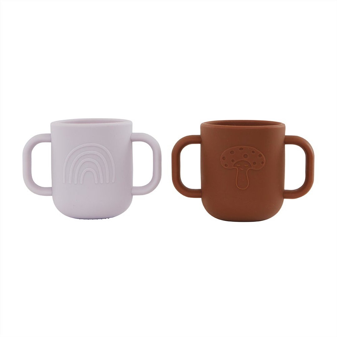 OYOY Kappu 彩虹硅胶儿童水杯- 焦糖橘 / 薰衣草  (2入组) - 儿童餐具/餐盘 - 硅胶 