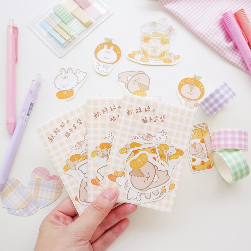 软绵绵的橘子贴纸组 - 贴纸 - 纸 橘色