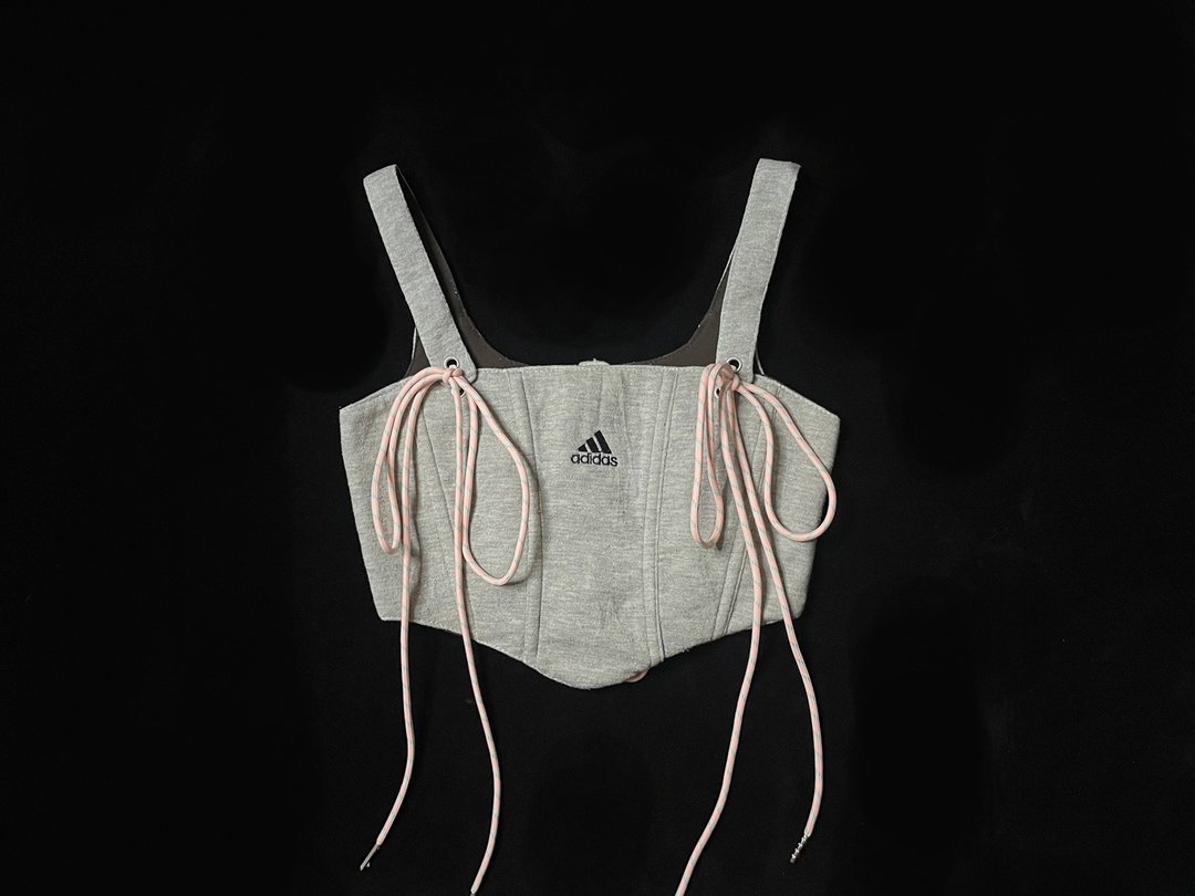 REGETHER 古着改制 adidas 背心式绑带马甲 BRA TOP -11 - 女装背心 - 棉 灰色