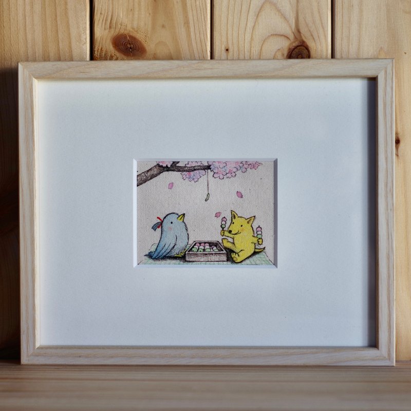 团子　原图 - 海报/装饰画/版画 - 棉．麻 红色