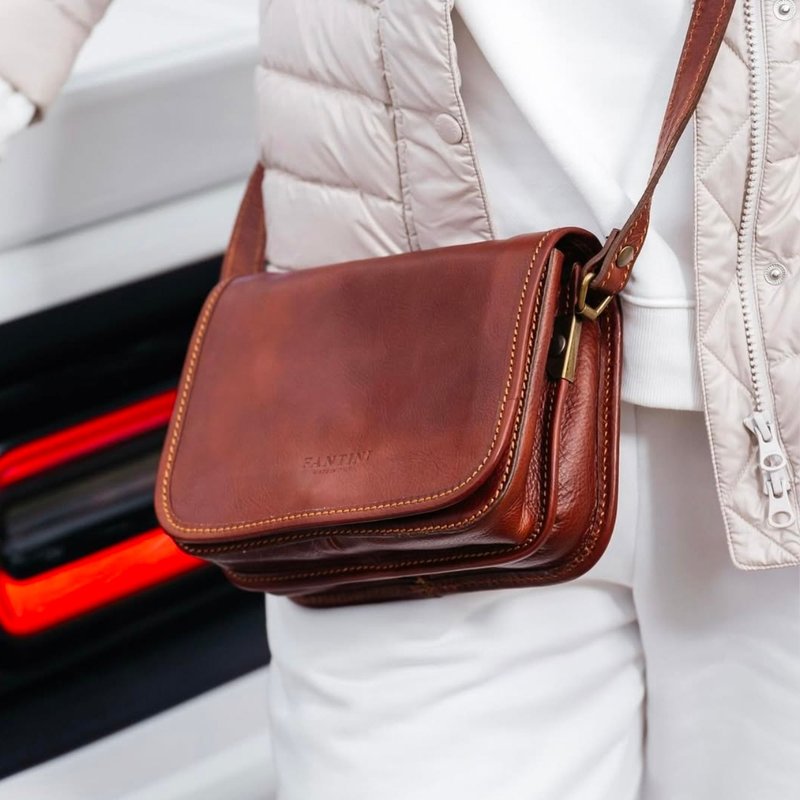 蒂亚 Dea 意大利制真皮斜背包 - 侧背包/斜挎包 - 真皮 