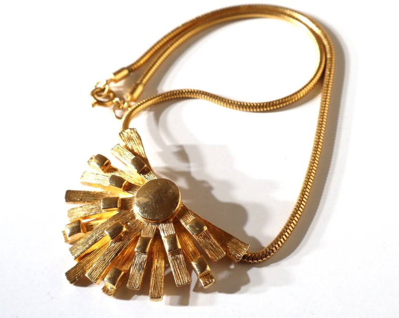 80s vintage gold tone short necklace choker - 项链 - 其他金属 金色