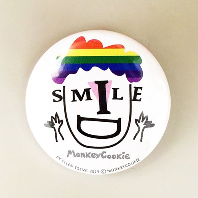 胸章 彩虹 保持微笑 | MonkeyCookie - 徽章/别针 - 塑料 多色