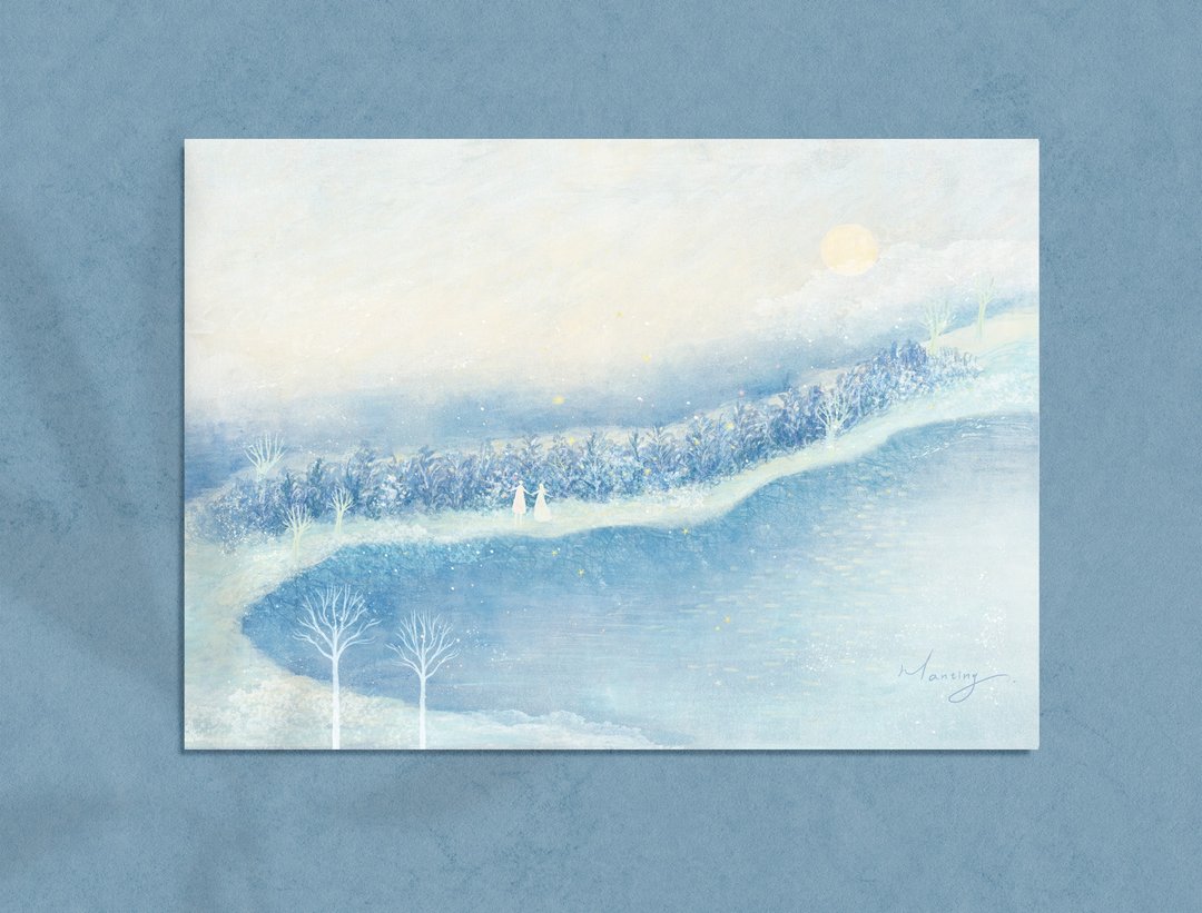 插画明信片 - 海中的雪景 - 卡片/明信片 - 纸 