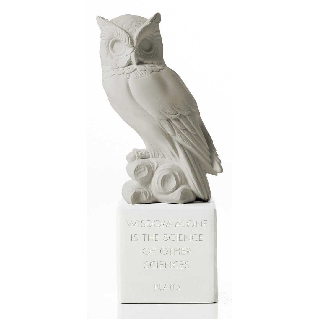 古希腊 猫头鹰摆饰 Sophia Owl (冷灰) - 手工陶制雕像 - 摆饰 - 陶 灰色