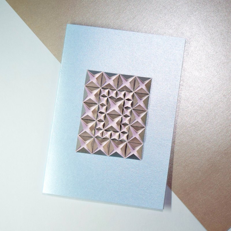 独特折纸艺术原创立体手工粉蓝色卡片 - 卡片/明信片 - 纸 蓝色