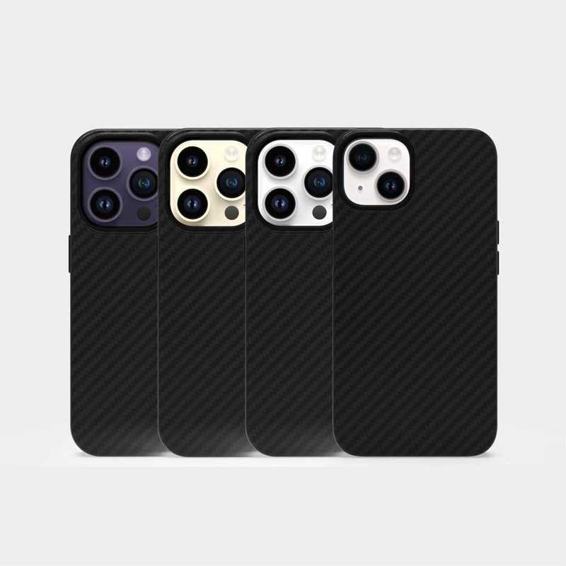 【UNIU】CUERO 碳纤维皮革壳-磁吸式 iPhone 14/Pro/Plus/Max - 手机壳/手机套 - 碳纤维 黑色