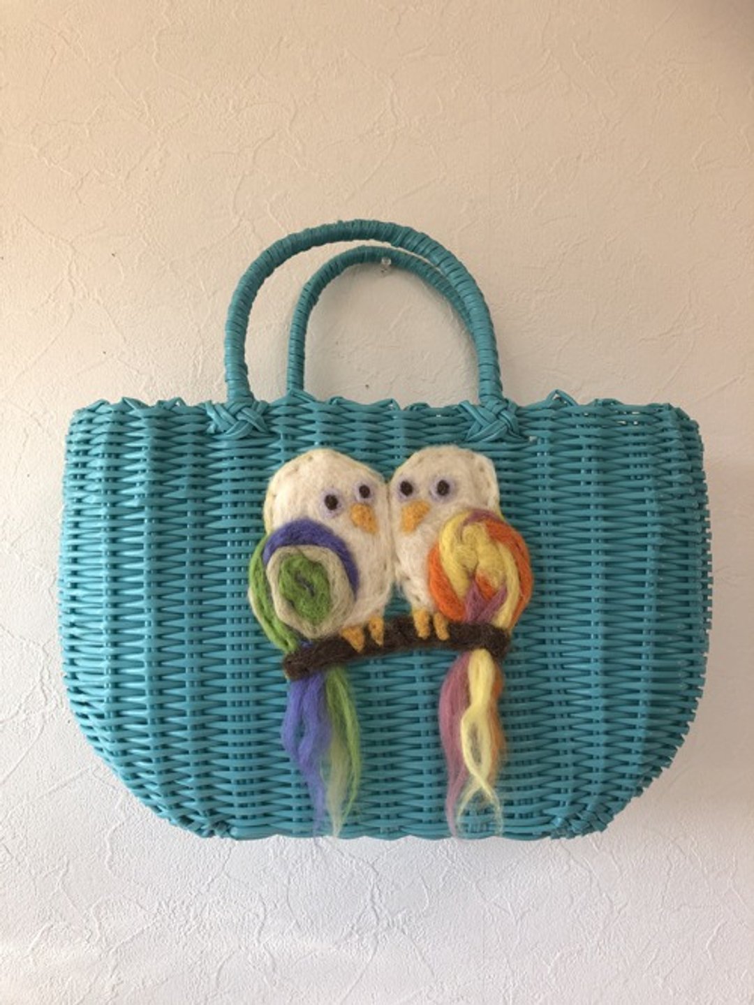 koruri × workshopcolore basket bag bird - 手提包/手提袋 - 羊毛 