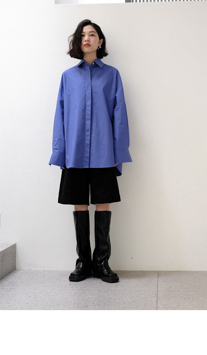 日系 宽松 休闲 长袖衬衫上衣女 - 女装衬衫 - 棉．麻 