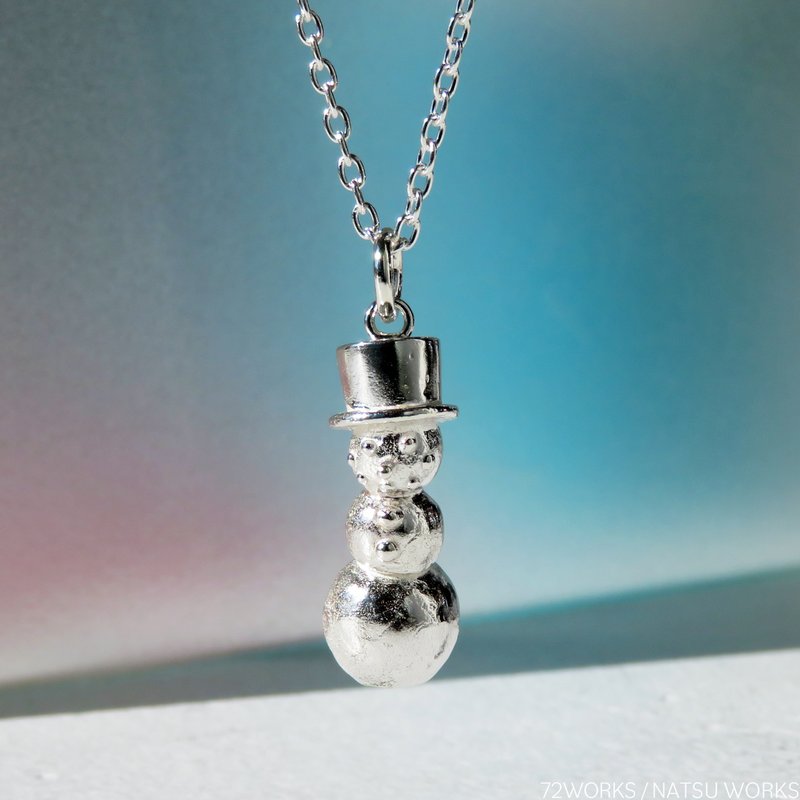 Snowman wear the Hat Pendant - 项链 - 宝石 银色