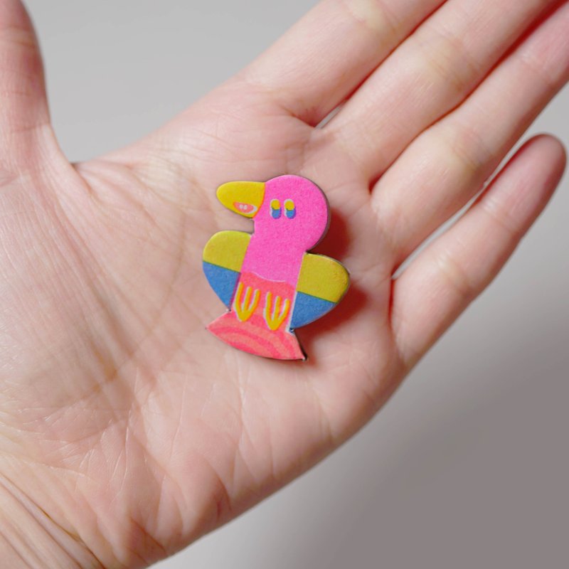 Riso Candy 大嘴鸟 复古印刷纸襟章 - 徽章/别针 - 纸 多色