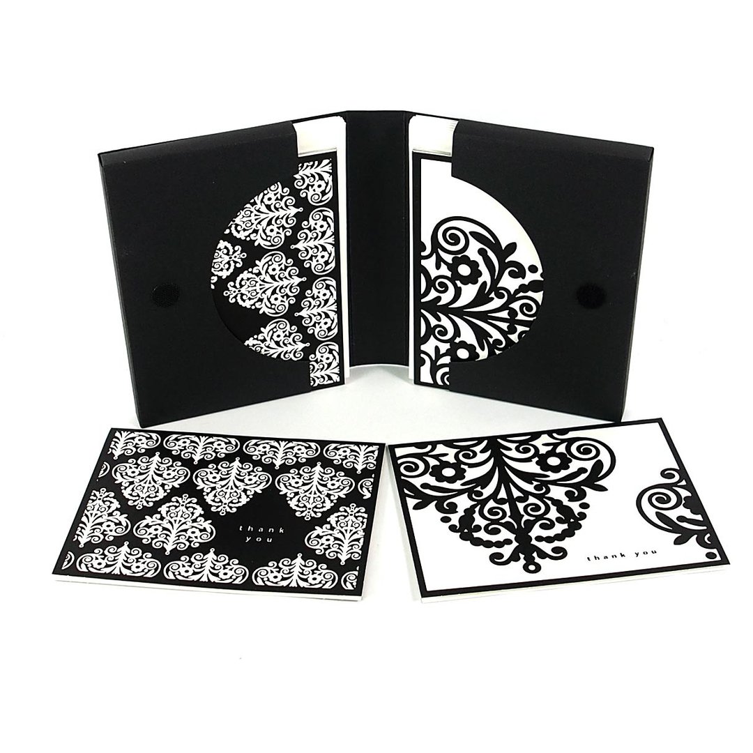 盒卡-黑色花纹两款各5共10入【Hallmark-卡片 无限感谢/多用途】 - 卡片/明信片 - 纸 黑色