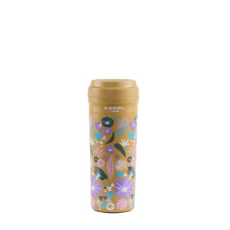 骆驼牌 350ml 玻璃胆真空保温杯胶壳胶盖 - 花卉系列 (牵牛花 MG) - 保温瓶/保温杯 - 其他材质 卡其色