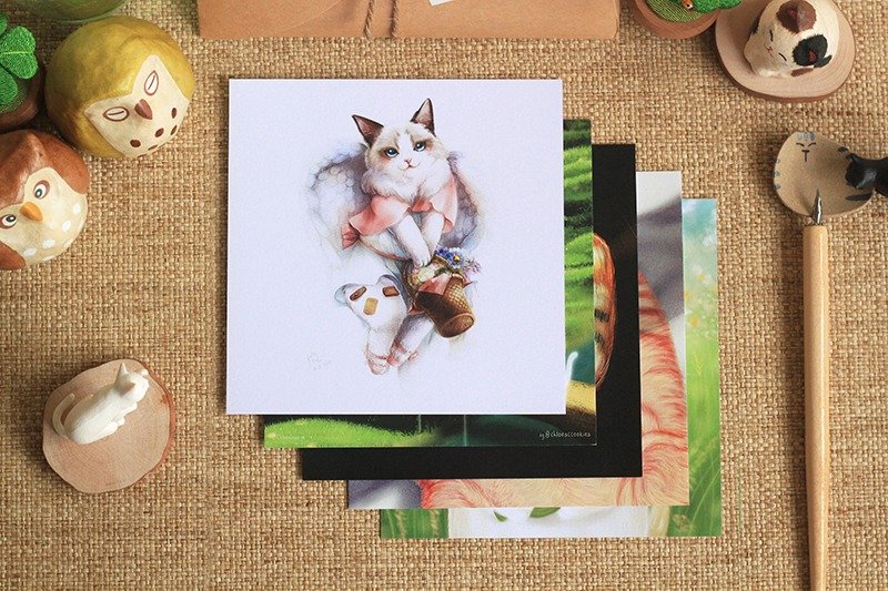 喵星人明信片 - 五张 (可自选) - 卡片/明信片 - 纸 多色