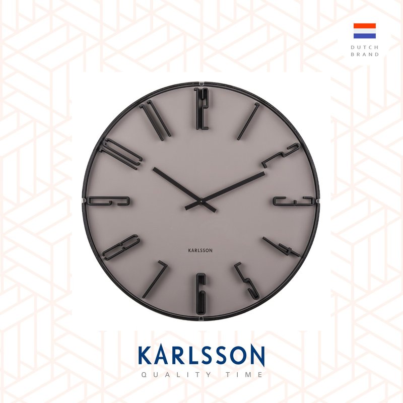 荷兰Karlsson, Wall clock 40cm Sentient warm grey - 时钟/闹钟 - 塑料 灰色