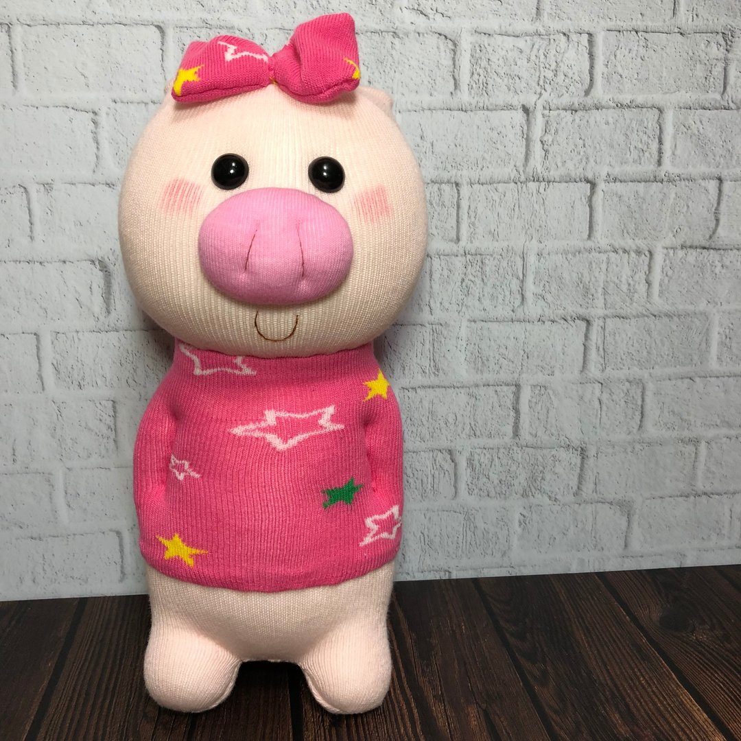 皮克猪姊姊袜子娃娃/现品供应/玛汀手作 - 玩偶/公仔 - 棉 粉红色