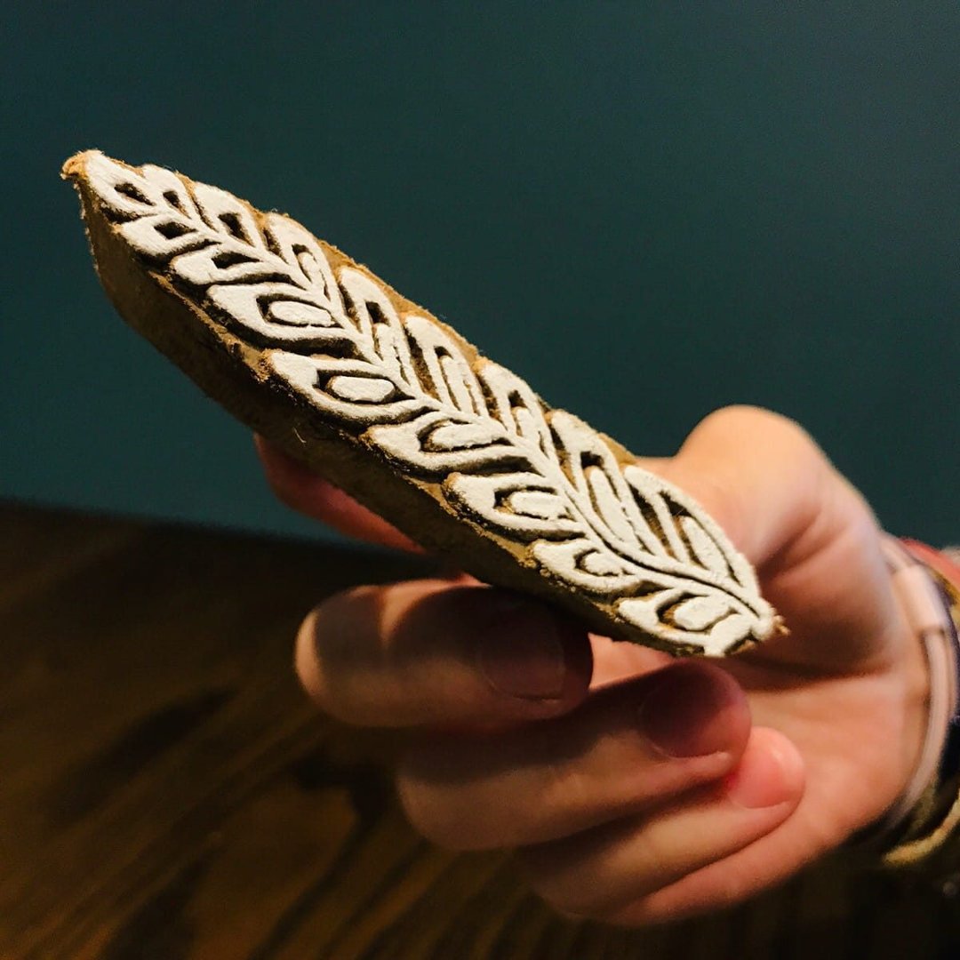 串串小草传统木刻长形手工印章 - 印章/印台 - 木头 咖啡色
