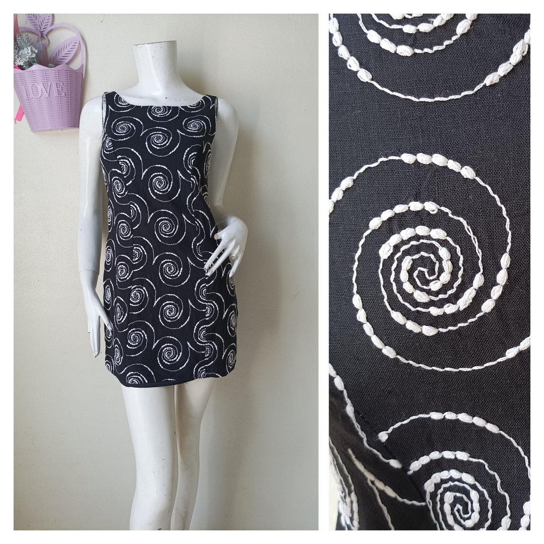 Betsey Johnson Black Linen Dress Size S - 洋装/连衣裙 - 棉 