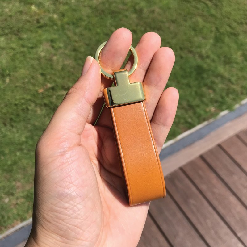 【皮革钥匙圈】黄色马臀皮/锁匙扣/随身小物/多色可选/闺蜜礼物 - 钥匙链/钥匙包 - 真皮 黄色