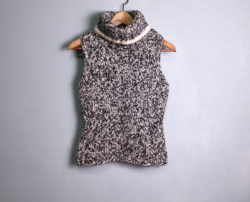 FOAK古着 厚料雪花高领羊毛背心 - 女装背心 - 羊毛 