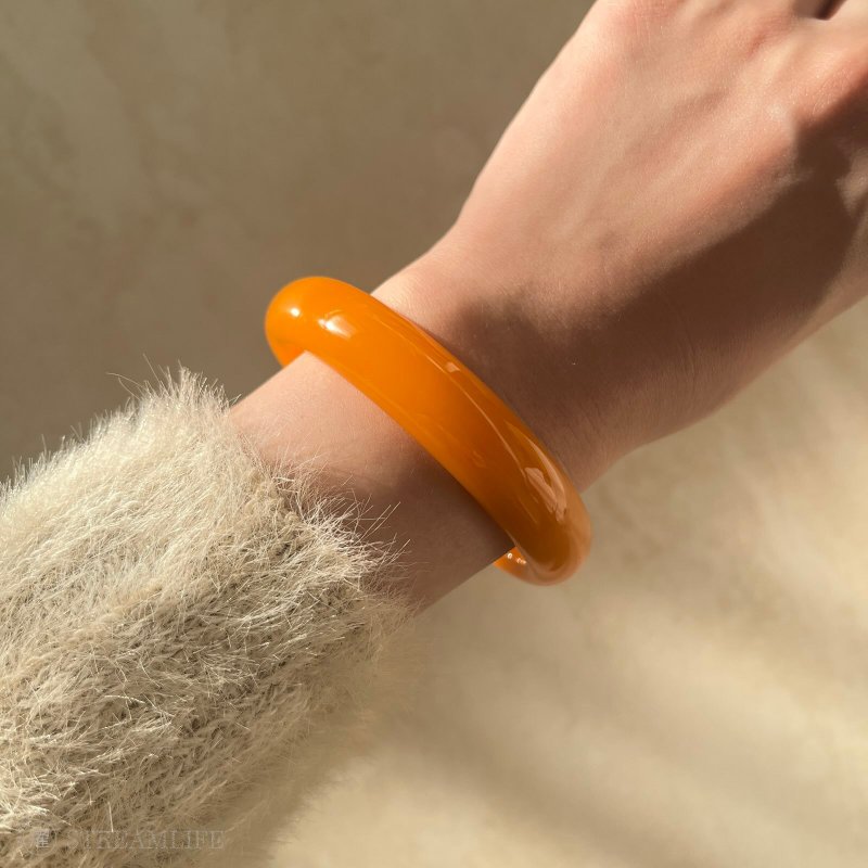 创意新潮 - 辰沙色 - 黄玉软玉 - 手链/手环 - 玉石 橘色