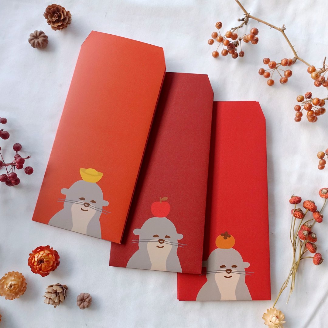 【快速出货】PanPan 金ㄟ! 柿柿如意苹安 红包袋组 3入6入9入 - 红包/春联 - 纸 