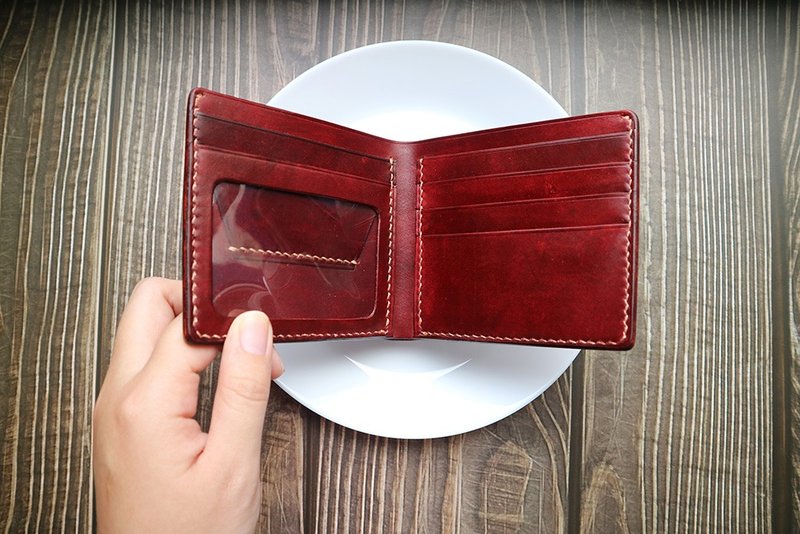 艺创小间 | 咖啡色植鞣革真皮短夹皮夹 情人节 礼物 - 皮夹/钱包 - 真皮 