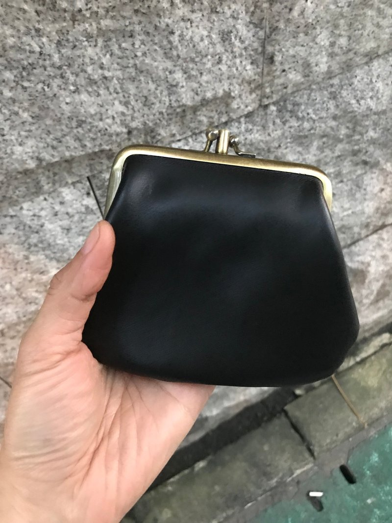 **大正浪漫~Sienna真皮双层小口金 - 皮夹/钱包 - 真皮 黑色