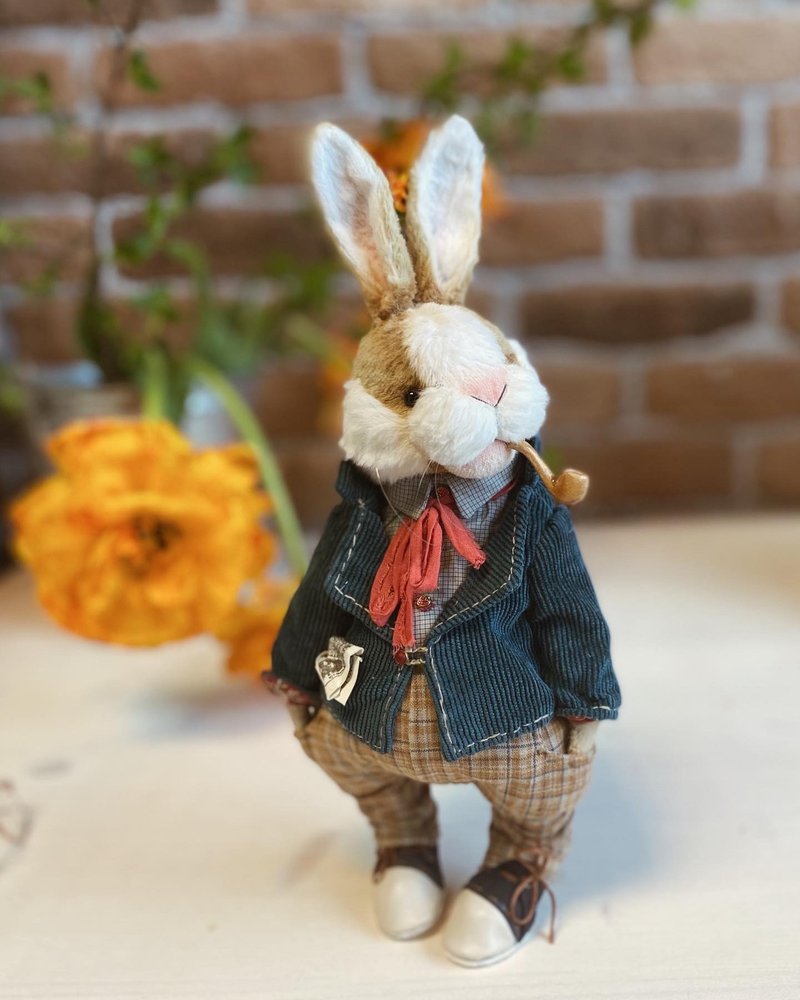 Artist stuffed teddy bunny Robert - 玩偶/公仔 - 其他金属 多色