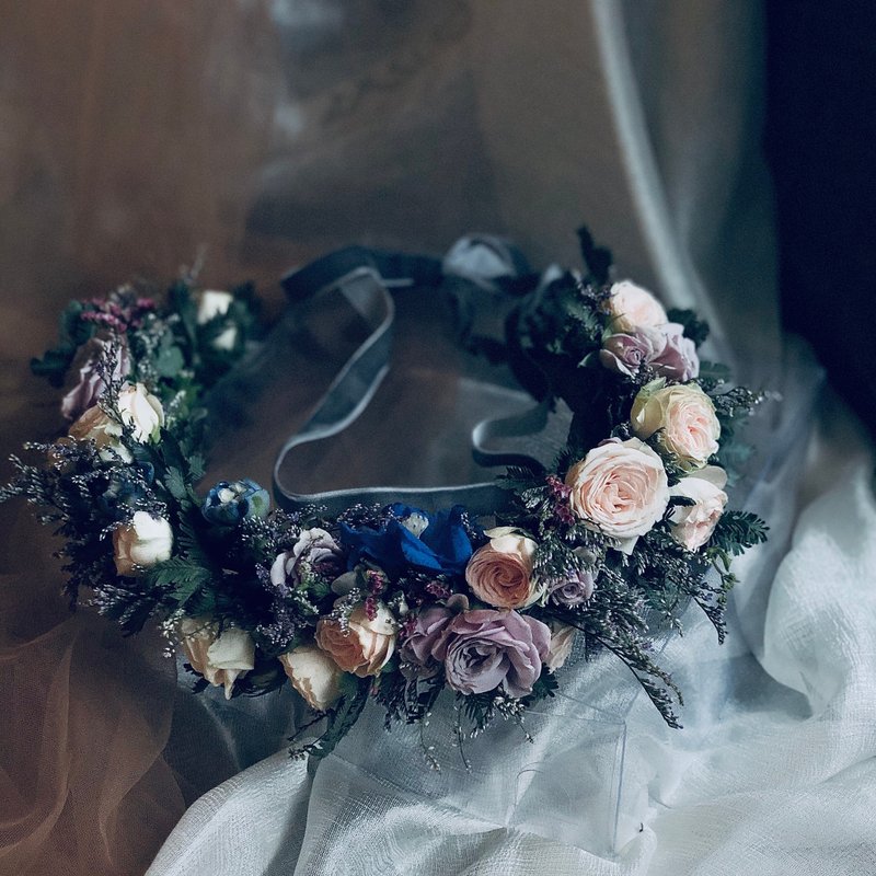 SC迷你玫瑰 轻松派对新娘花冠 - 干燥花/捧花 - 植物．花 