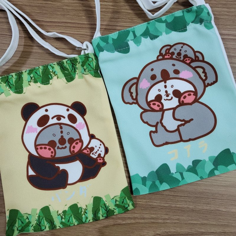 Vipstorey树熊|树熊熊猫小斜背袋 - 侧背包/斜挎包 - 棉．麻 白色