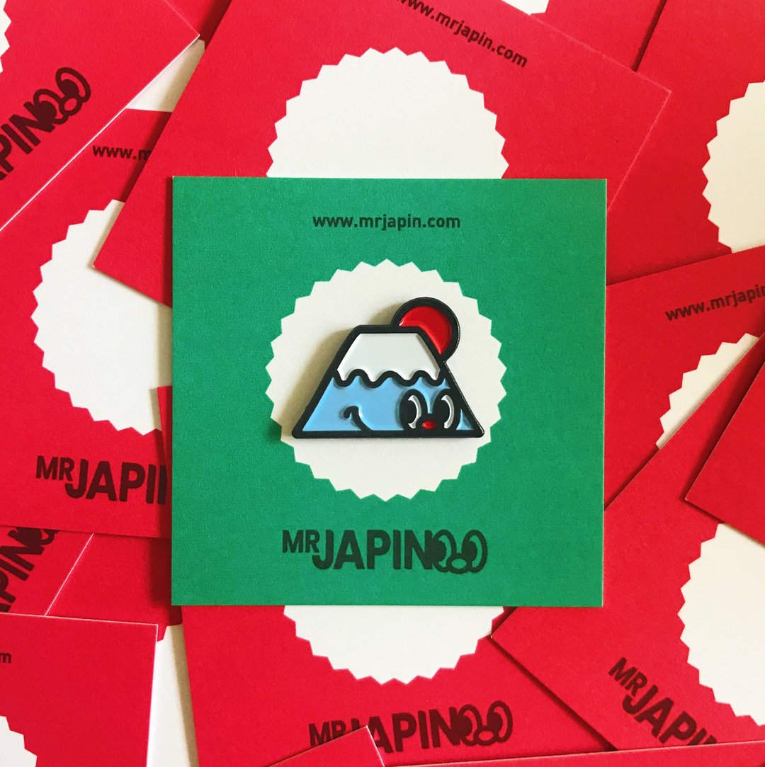 磁石金属胸章 / 早安富士山 / 哎哟又是美好的一天 / 襟章 - 徽章/别针 - 其他金属 蓝色