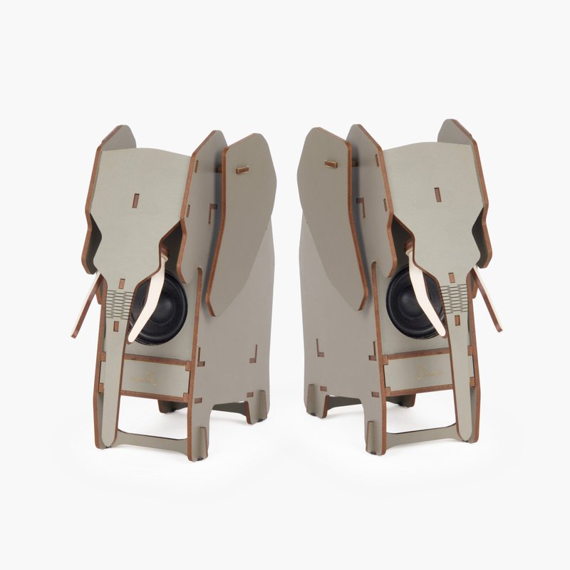 【最后贩售到4/15】Stereo Puzzle 立体拼图音响 (双声道) - 扩音器/喇叭 - 木头 灰色