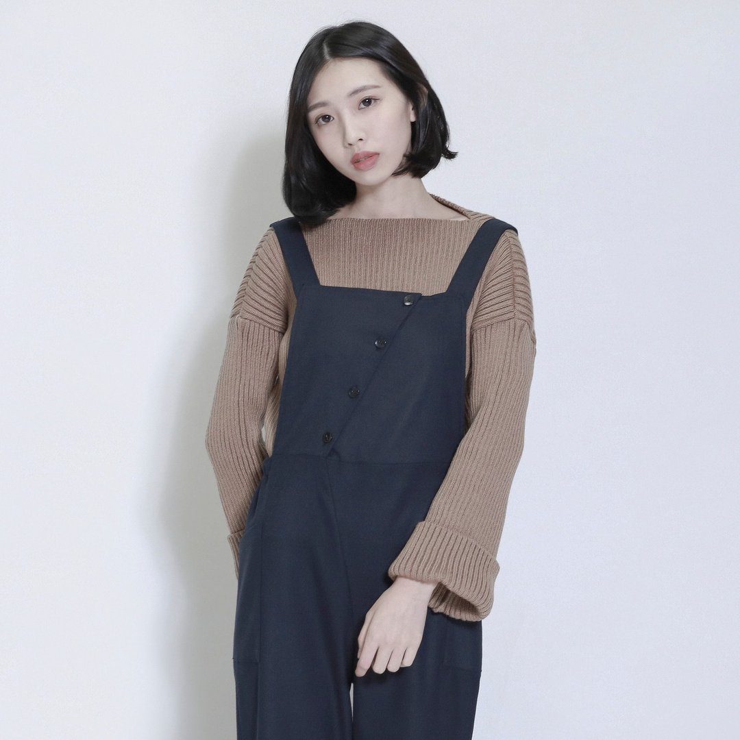 Pheromone 费洛蒙翻袖上衣_7AF007_朽棕 - 女装针织衫/毛衣 - 棉 咖啡色
