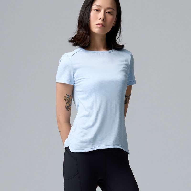 ULTRACOOL-凉感有氧上衣-尚雷蓝 - 女装 T 恤 - 聚酯纤维 蓝色