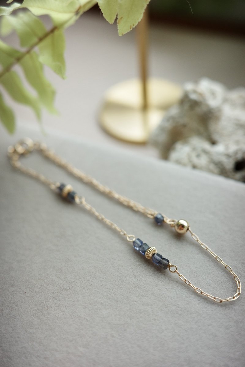 2way 堇青石手链 脚链 14Kgf - 手链/手环 - 半宝石 蓝色