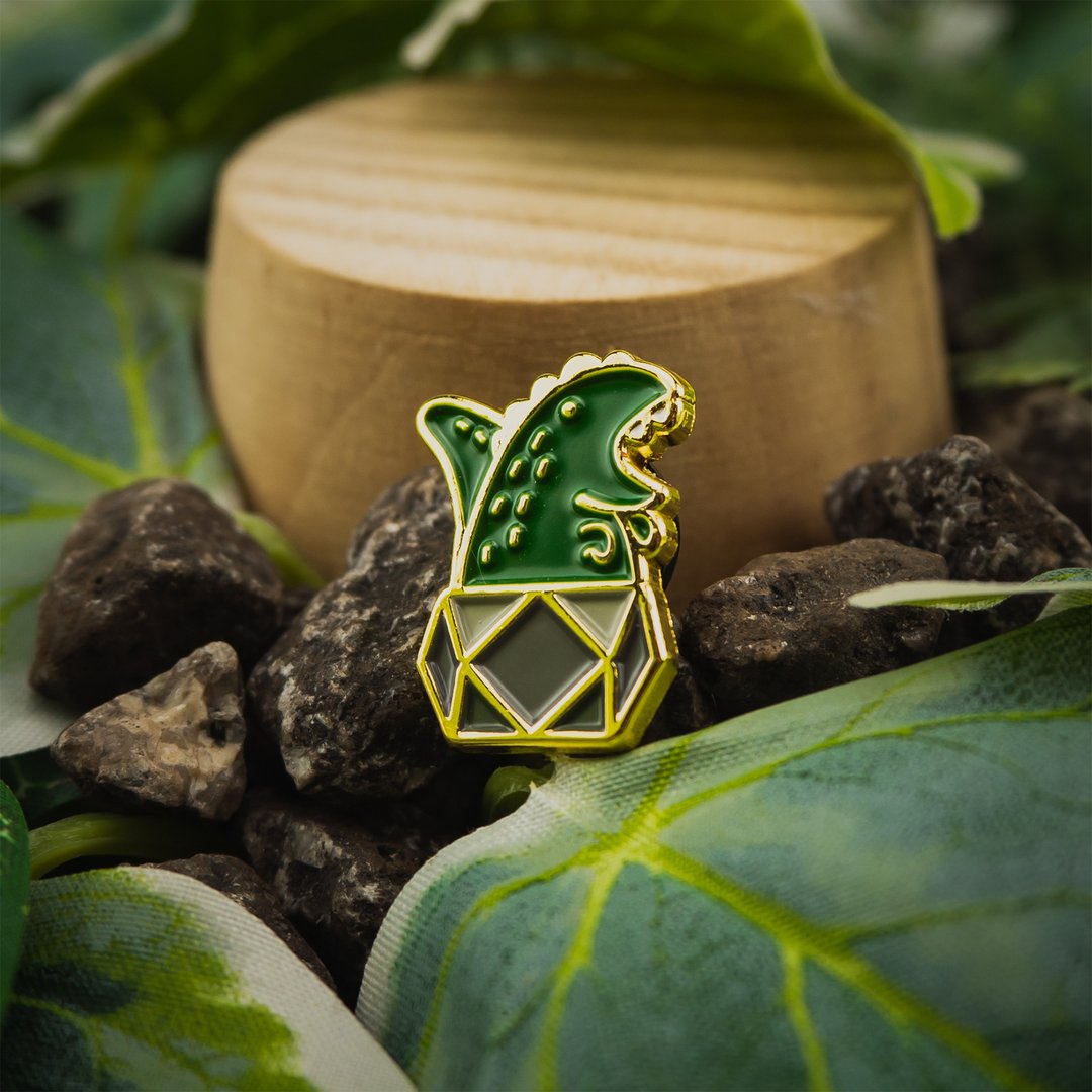 Potted Trex Enamel Pin - 胸针 - 其他金属 
