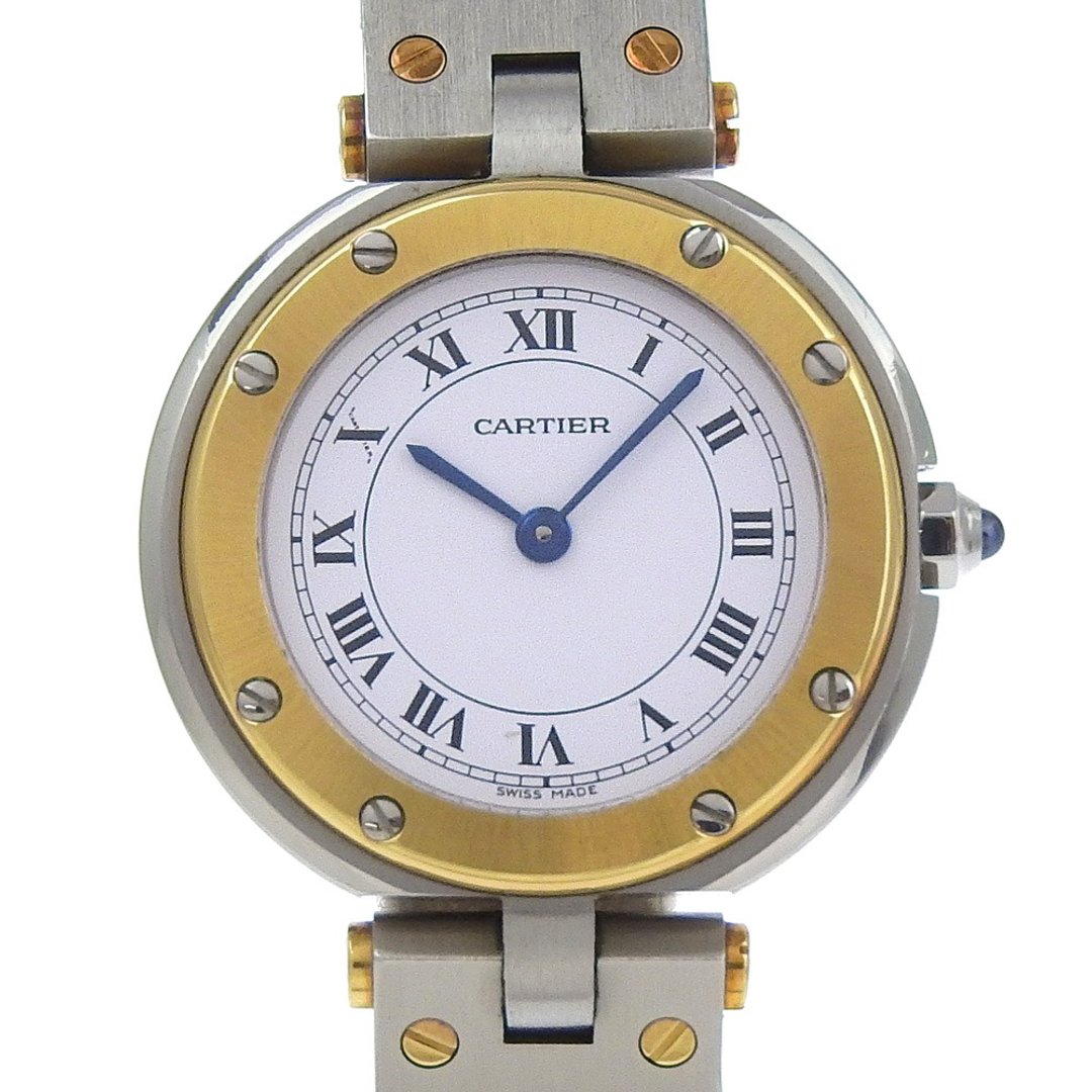 【日本直送】卡地亚 CARTIER Santos Round SM 手表 cal.81 84038288 SS×YG 石英 指针式显示 白色表盘【二手品】 - 女表 - 不锈钢 白色