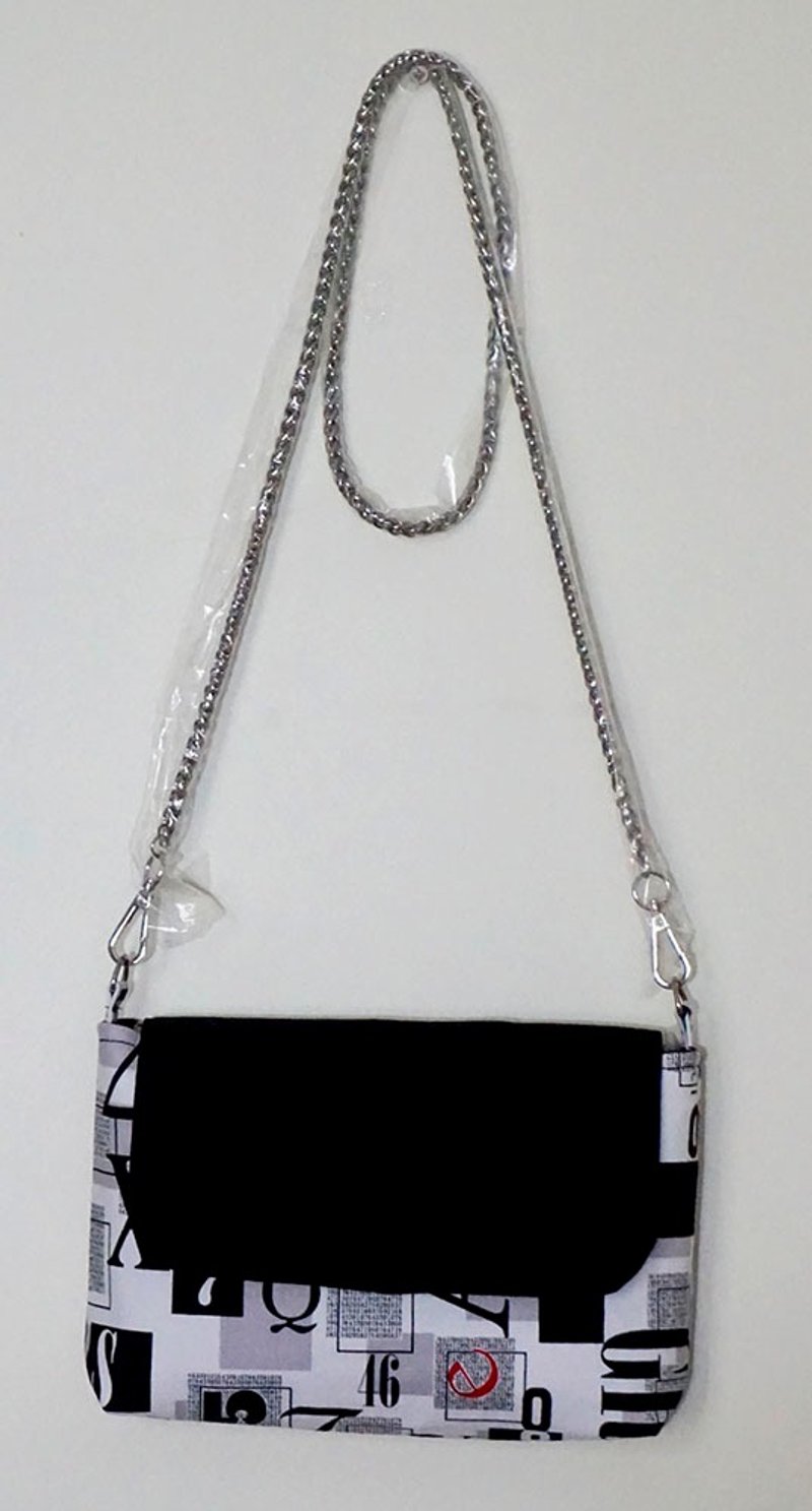 美国尖峰时刻图案掀盖侧肩包挎包斜肩包 - 侧背包/斜挎包 - 棉．麻 黑色