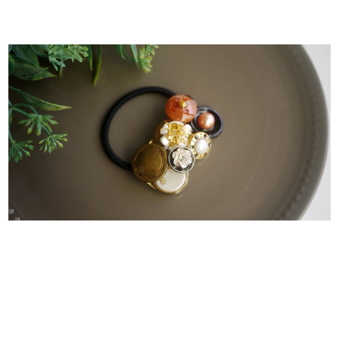 古董风扣饰发绳 | 发圈 | hair tie/elastic - 发饰 - 其他材质 多色
