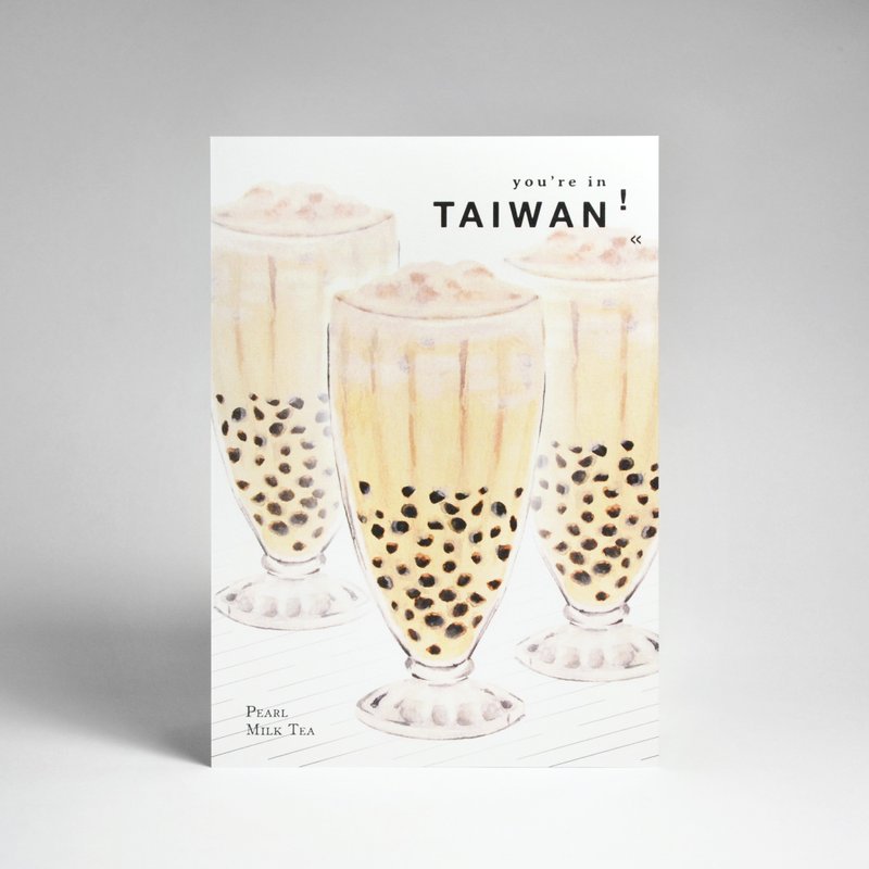 插画明信片-台湾美食 珍珠奶茶 - 卡片/明信片 - 纸 白色