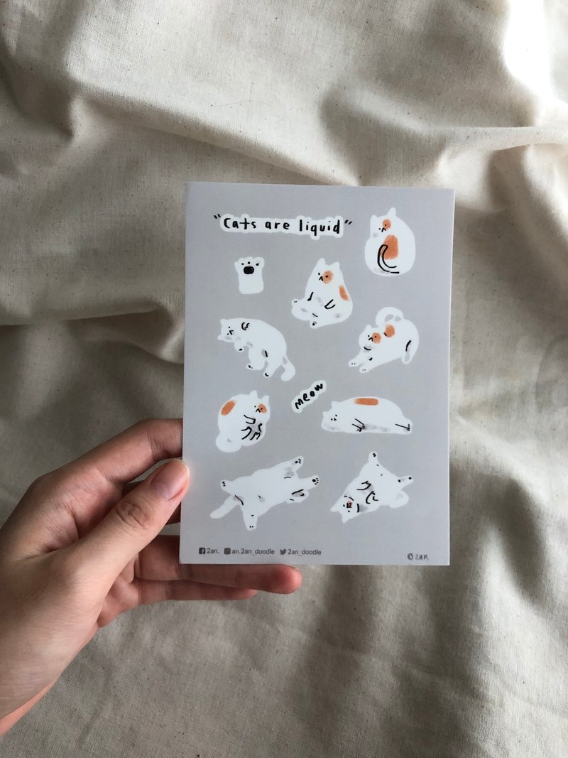 贴纸：猫是液体/你看得到喵喵 - 贴纸 - 纸 