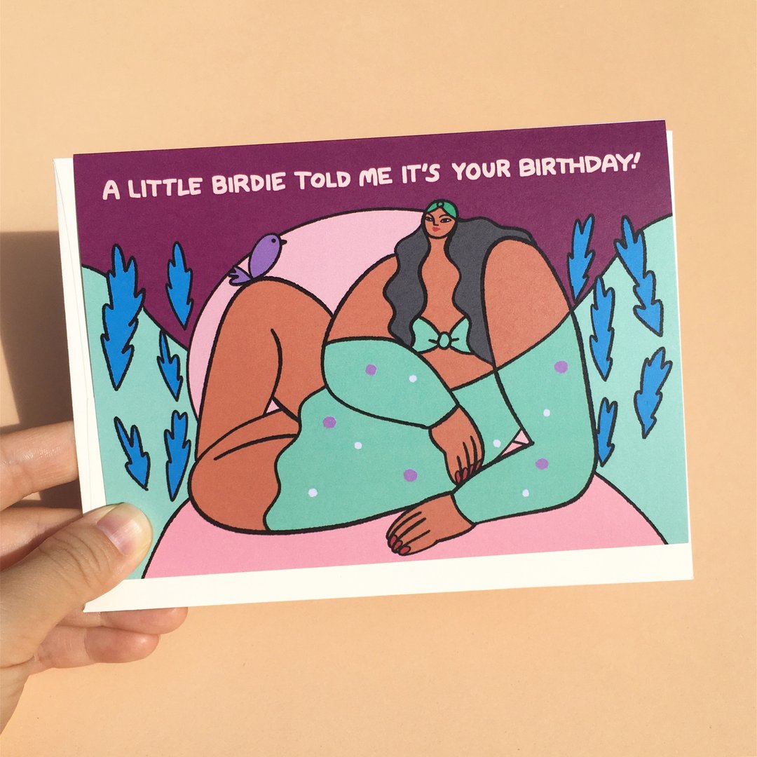 生日贺卡 极简风 女性款 - Little Birdie Told Me Its Your Birthday - 卡片/明信片 - 纸 