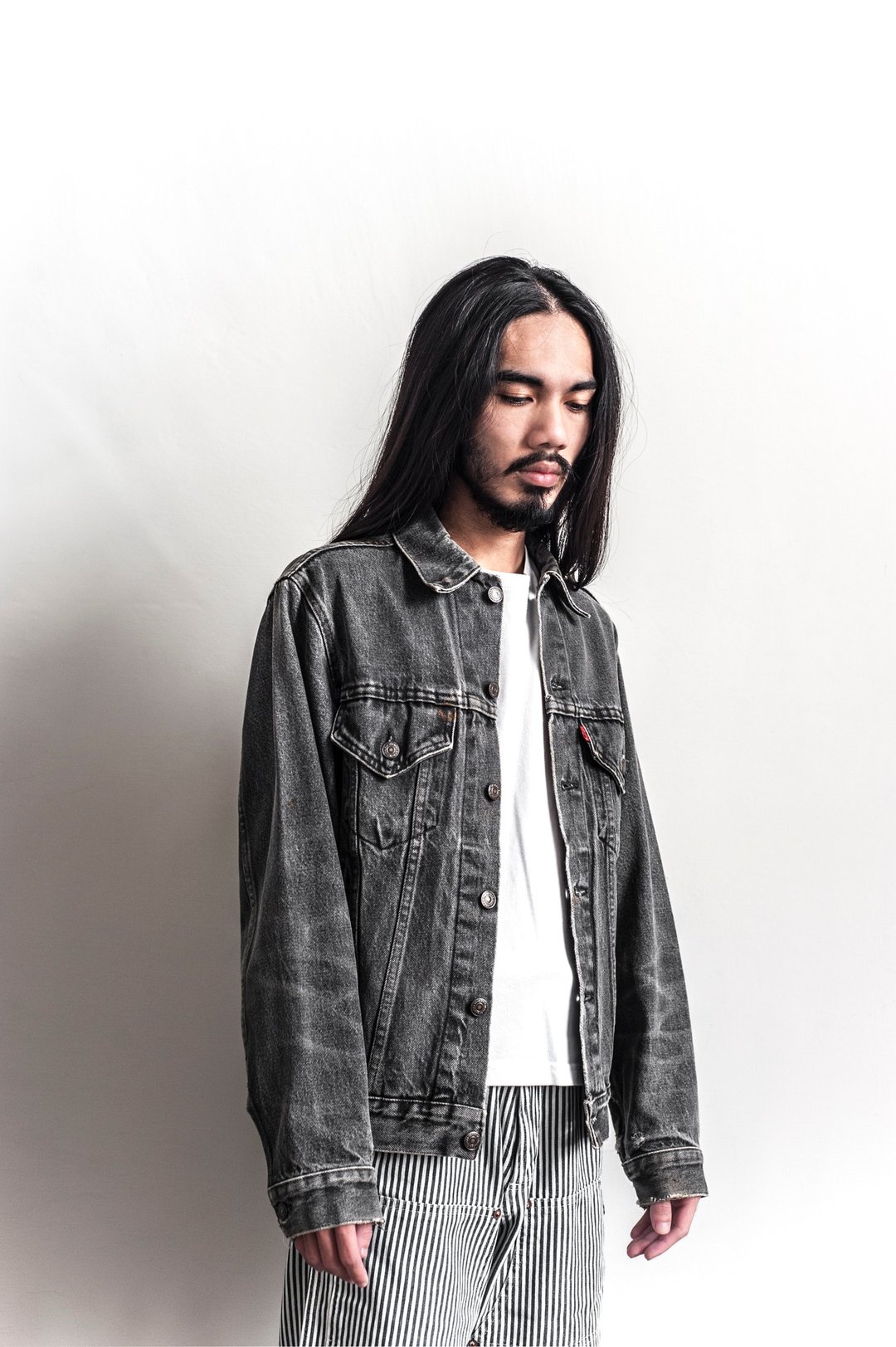 Vintage Levi's Denim 重磅牛仔古着外套 - 男装外套 - 棉 黑色