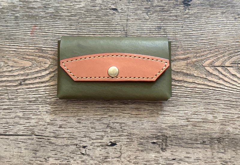 POPO│绿意│皮革卡套. 横式/大容量 leather - 名片夹/名片盒 - 真皮 绿色