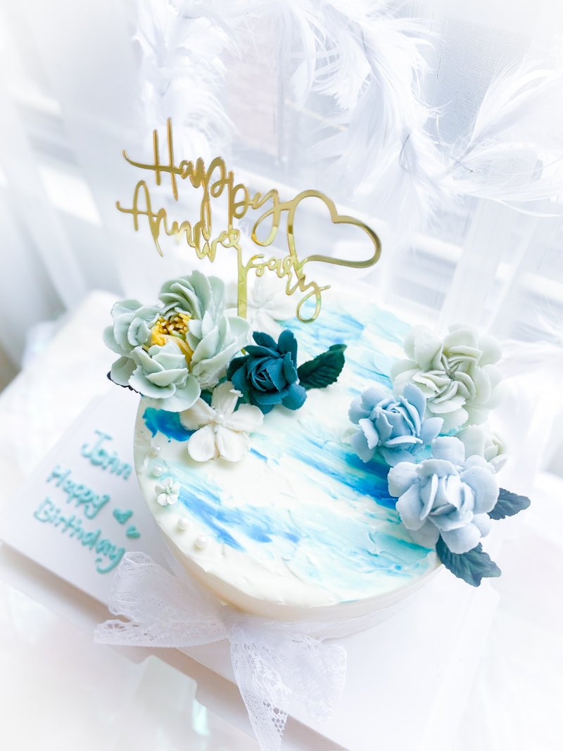 【周年蛋糕】限定自取!!!-6寸韩国最夯裱花轻奶酪蜂蜜蛋 - 蛋糕/甜点 - 新鲜食材 