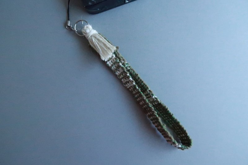 Strap25 相机搭配 20 厘米长手机智慧型手机手工编织抹茶礼物 - 相机背带/脚架 - 棉．麻 绿色