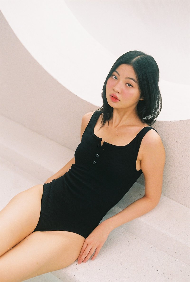 when.we.summer / Peaches / 黑色连身泳衣 - 女装泳衣/比基尼 - 其他材质 黑色