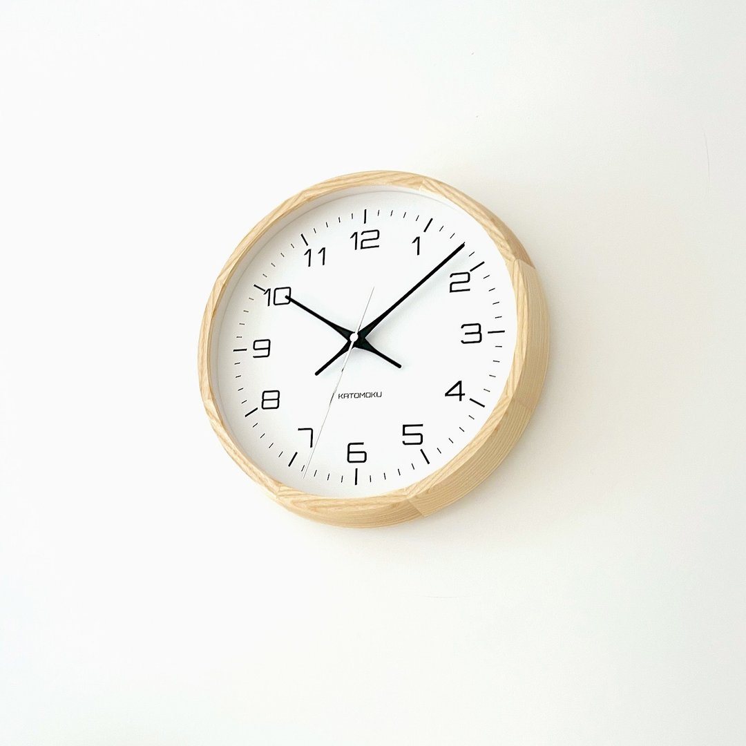 KATOMOKU muku clock 11 山毛榉 自然色 (km-94NA) 挂钟 日本制造 - 时钟/闹钟 - 木头 卡其色